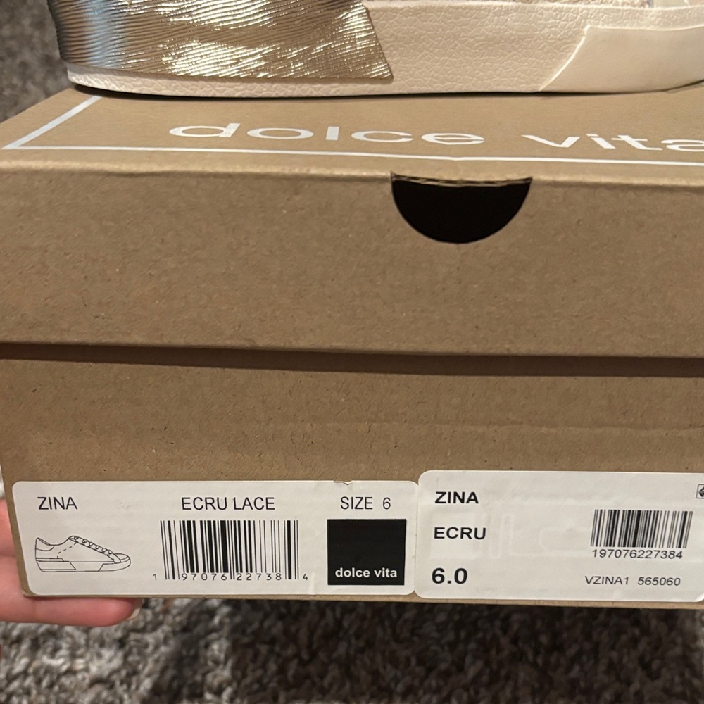 Dolce Vita Women's Beige Floral Sneakers - Picture 2 of 4